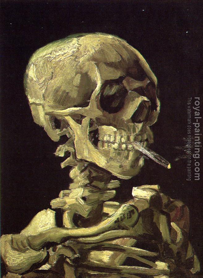 Vincent Van Gogh : Skull with Burning Cigarette between the Teeth